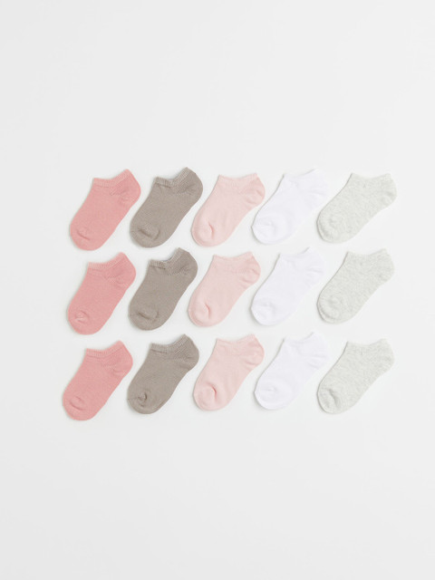 

H&M Infants Girls Pack of 15 Solid Ankle Length Socks, Beige