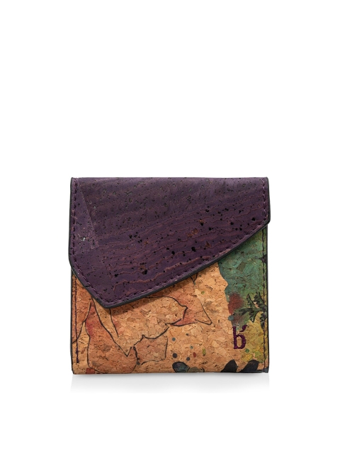 

Beej Unisex Orange & Purple Textured Three Fold Wallet
