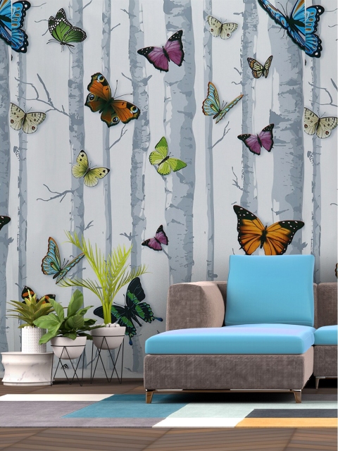 

Rubix Home White & Grey Butterfly Wallpaper
