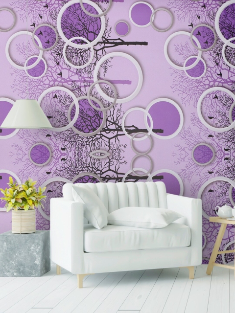

Rubix Home Purple & White Geometric Wallpaper