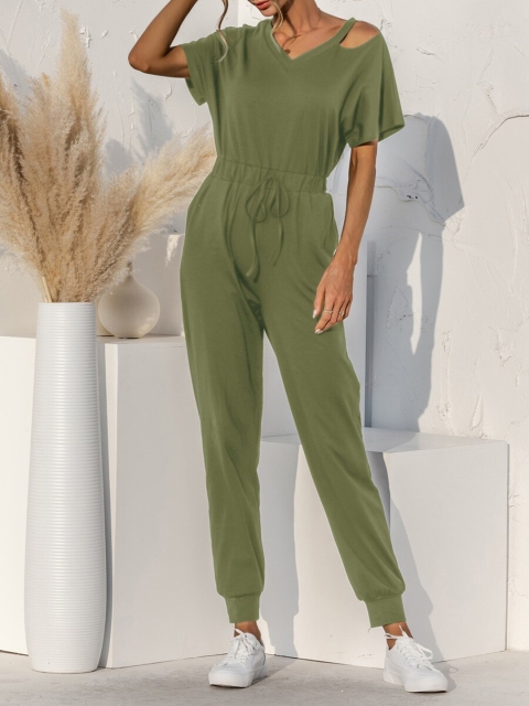 

URBANIC Olive Green Basic Jumpsuit