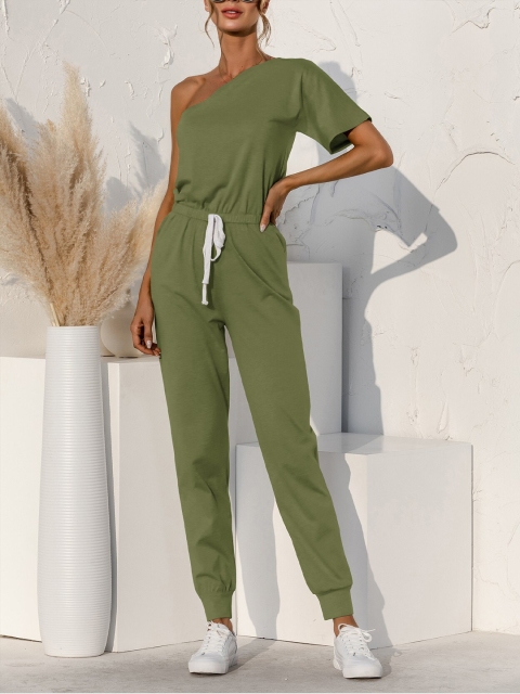 

URBANIC Olive Green Basic Jumpsuit