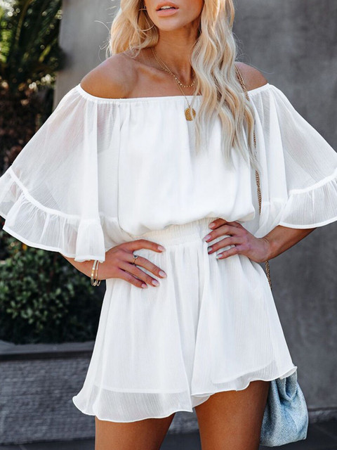 

URBANIC White Basic Jumpsuit