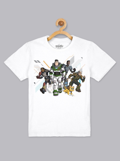 

Kids Ville Boys White Superhero Printed T-shirt
