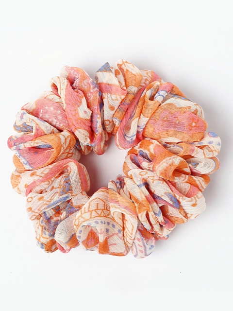 

Retrobelaa Women Orange & Blue Set of 2 Ponytail Holders