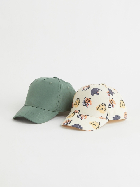 

H&M Boys Pack Of 2 Green & Yellow Caps