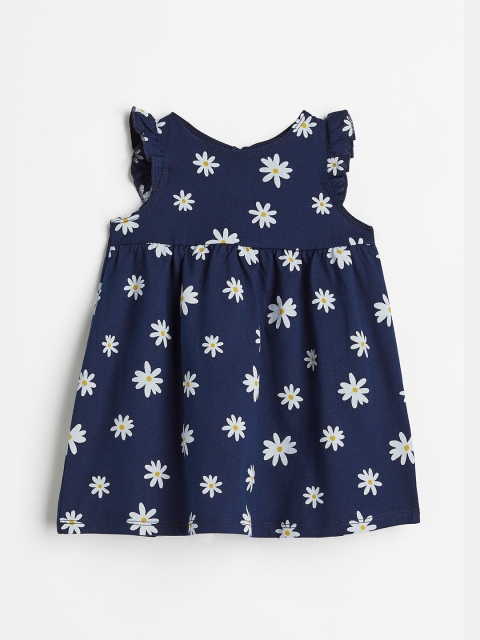 

H&M Girls Blue Flounce-trimmed jersey dress