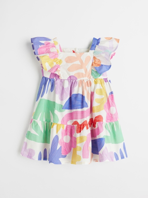 

H&M Girls Multicoloured Patterned Cotton Dress, Multi