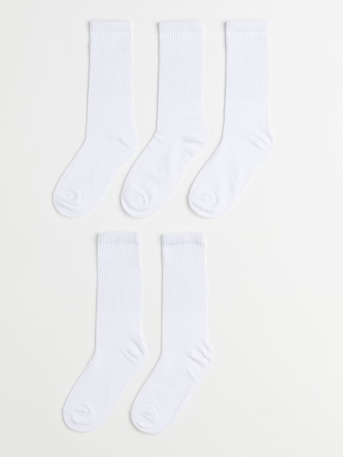 

H&M 5-Pack Socks, White