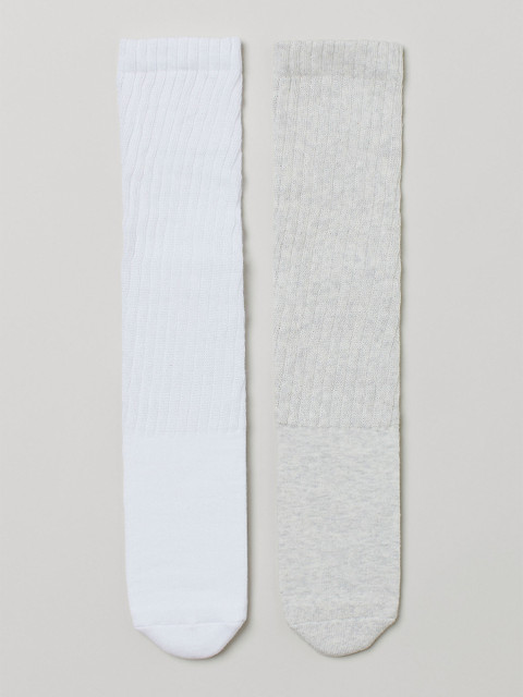 

H&M Women White & Grey 2-pack socks