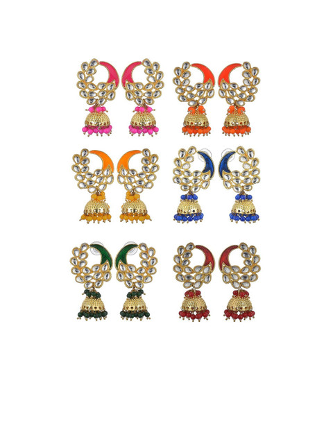

Kshitij Jewels Women Gold-Toned & Silver-Toned Contemporary Drop Earrings