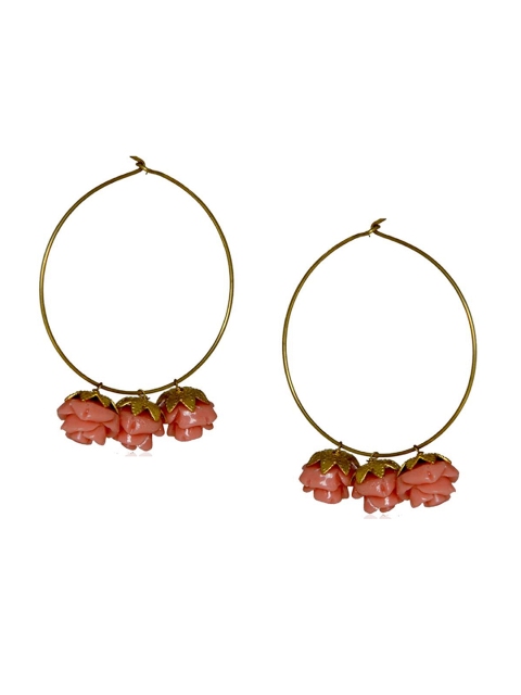 

Kshitij Jewels Women Red Contemporary Hoop Earrings