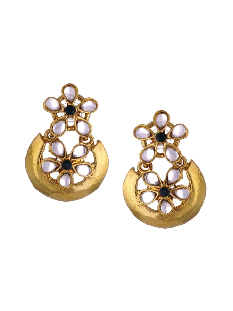 

Kshitij Jewels Women Green & Gold-Toned Contemporary Drop Earrings