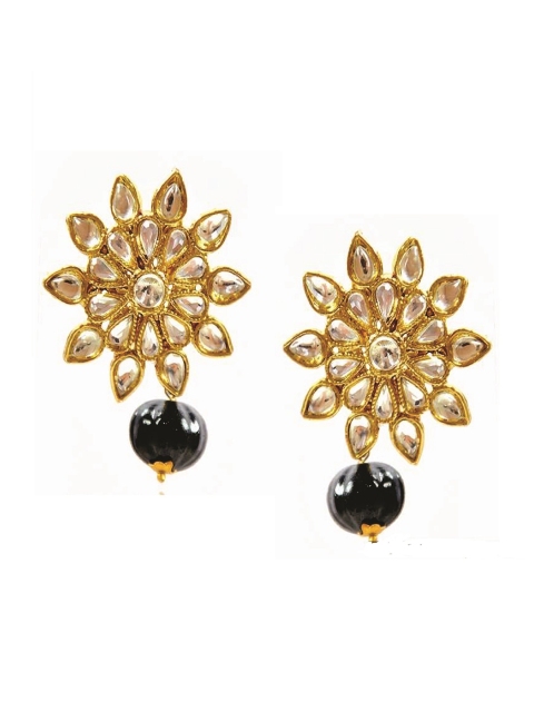 

Kshitij Jewels Black & Gold Contemporary Studs Earrings