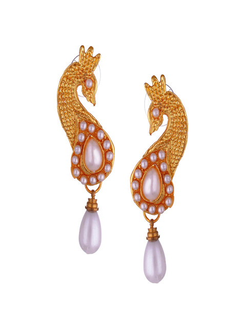 

Kshitij Jewels White Contemporary Drop Earrings
