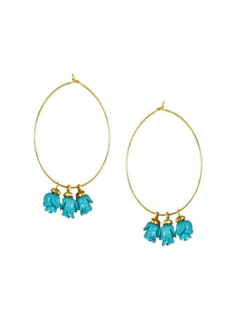 

Kshitij Jewels Blue Contemporary Hoop Earrings