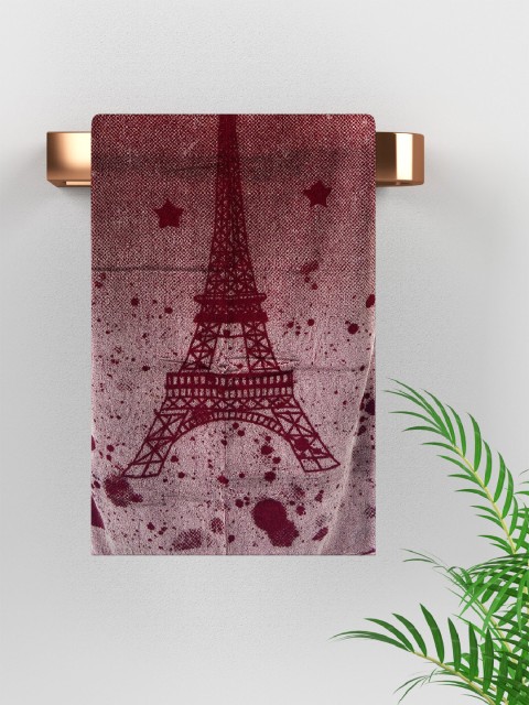 

Satcap India Men Maroon Printed 500 GSM Pure Cotton Bath Towels