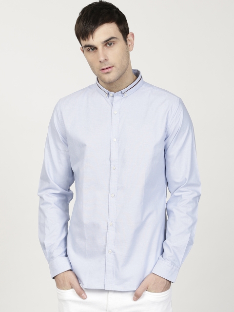 

ether Men Blue Slim Fit Solid Casual Shirt