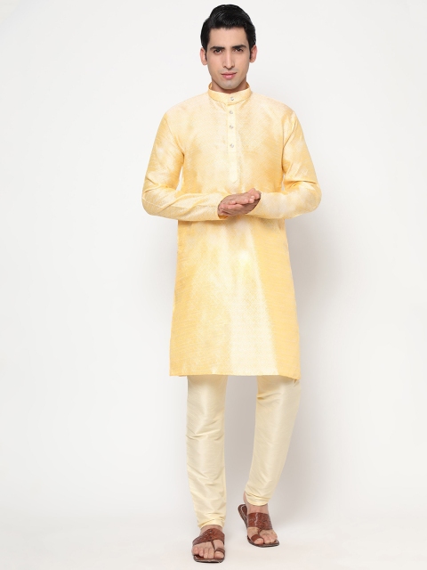 

INDIAN EPIC Men Yellow Ethnic Motifs Kurta with Churidar