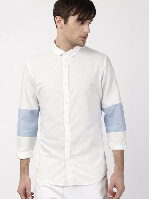 

ether Men White Slim Fit Solid Slim Fit Casual Shirt