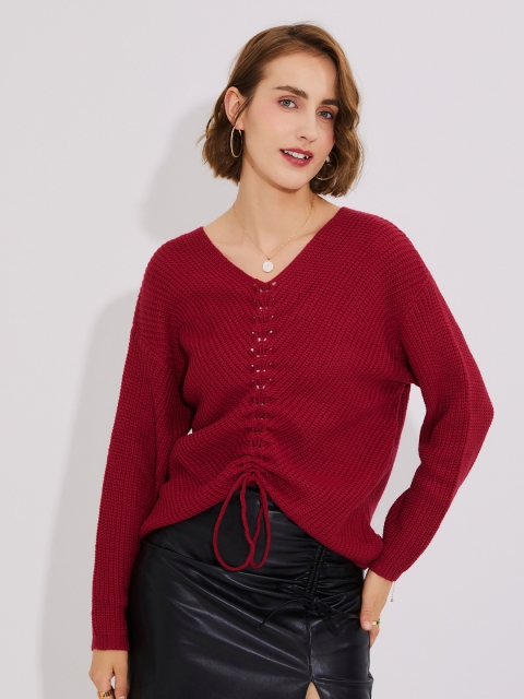 

URBANIC Women Red Sweater Vest