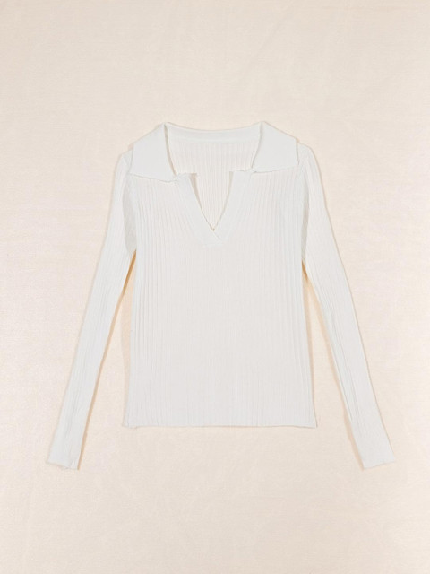 

URBANIC Women White & almost mauve Sweater Vest