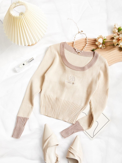 

URBANIC Women Peach-Coloured Pullover