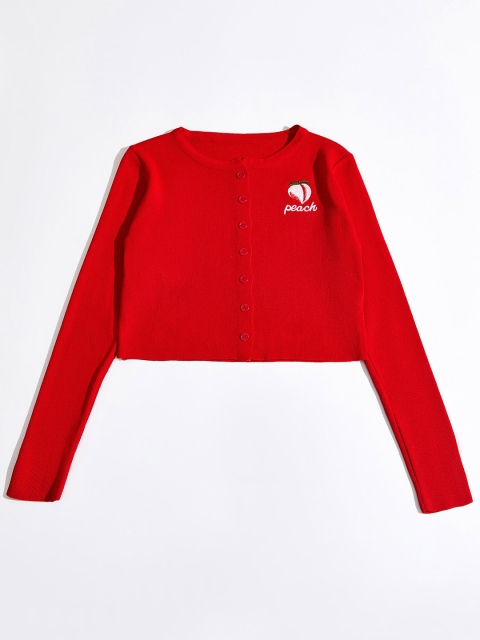 

URBANIC Women Red Cardigan
