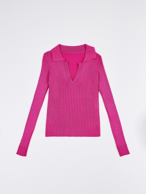 

URBANIC Women Pink Striped Pullover