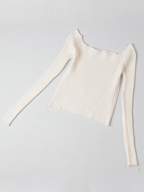 

URBANIC Women White Striped Pullover