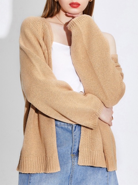 

URBANIC Women Khaki Cardigan