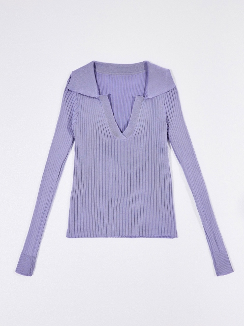 

URBANIC Women Purple & xiketic Striped Sweater Vest