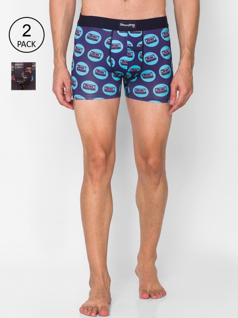 

Smugglerz Men Pack of 2 Assorted Trunks 80's PLAY MY JAM PACK-2 Pc-Smundies-XXL