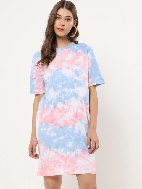 

Bewakoof Blue Tie and Dye Dyed Sheath Dress