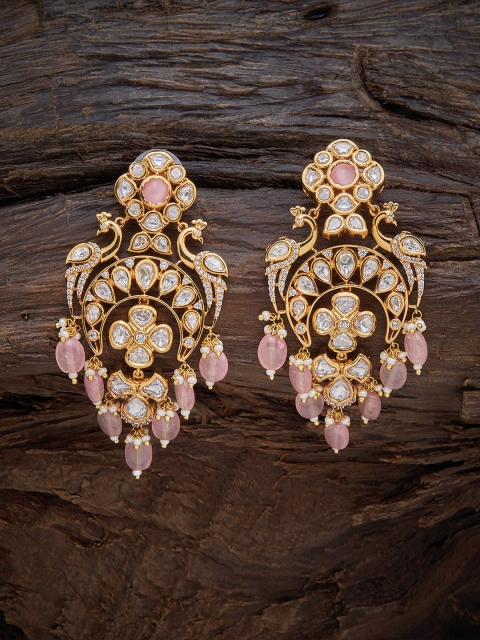 

Kushal's Fashion Jewellery Pink Floral Drop Earrings