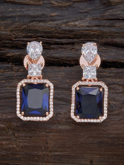 

Kushal's Fashion Jewellery Blue Square Drop Earrings