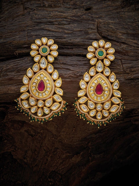 

Kushal's Fashion Jewellery Red Floral Drop Earrings