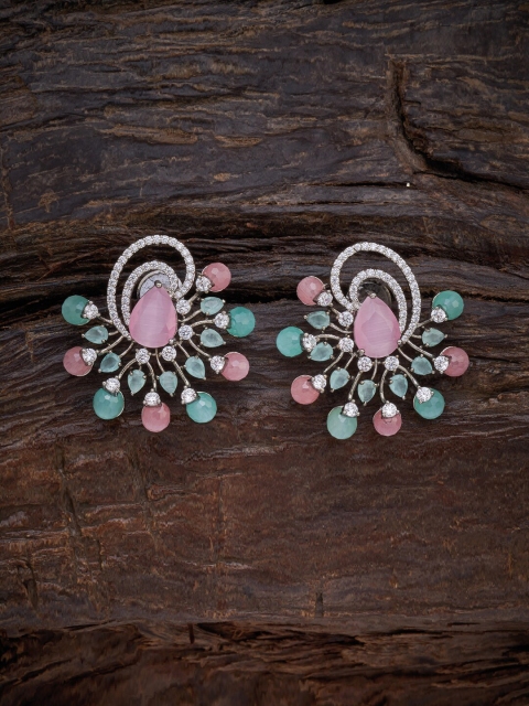 

Kushal's Fashion Jewellery Pink Floral Studs Earrings