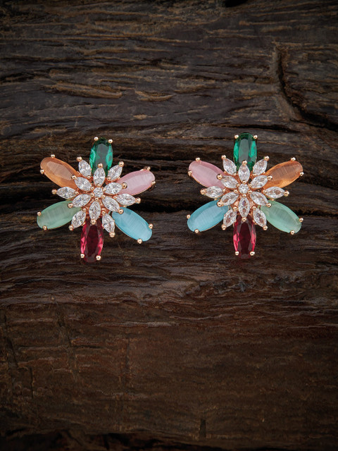 

Kushal's Fashion Jewellery Multicoloured Floral Studs Earrings, Multi