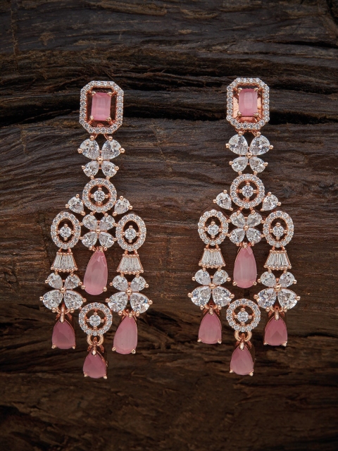 

Kushal's Fashion Jewellery Women Pink Floral Drop Earrings