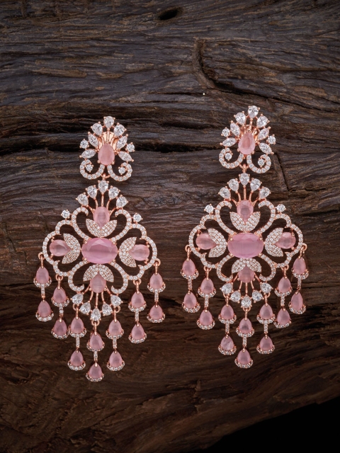 

Kushal's Fashion Jewellery Pink Floral Drop Earrings
