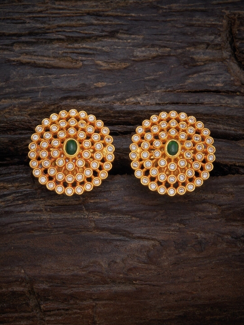 

Kushal's Fashion Jewellery Green Circular Studs Earrings