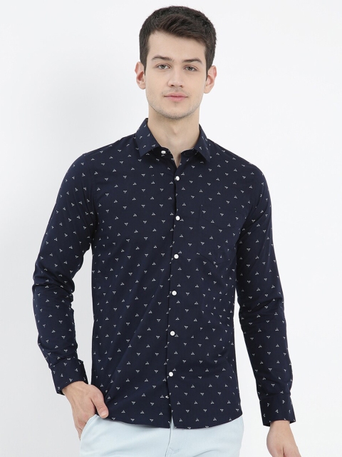 

V2 Value & Variety Men Navy Blue Micro Ditsy Printed Casual Shirt