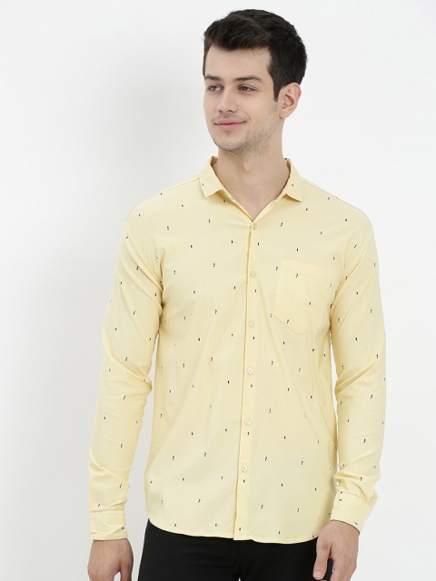 

V2 Value & Variety Men Yellow Slim Fit Printed Casual Shirt
