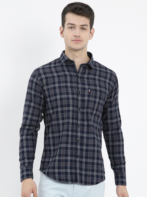 

V2 Value & Variety Men Grey Tartan Checks Checked Formal Shirt