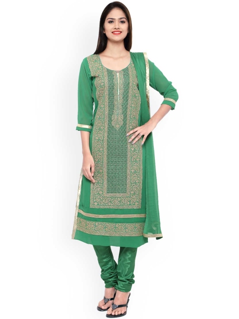 

Kvsfab Green Georgette Embroidered Unstitched Dress Material