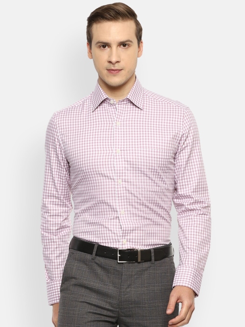 

Louis Philippe Men Pink Checked Formal Shirt
