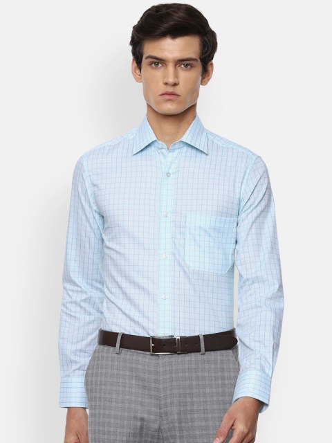 

Louis Philippe Men Blue Regular Fit Checked Formal Shirt