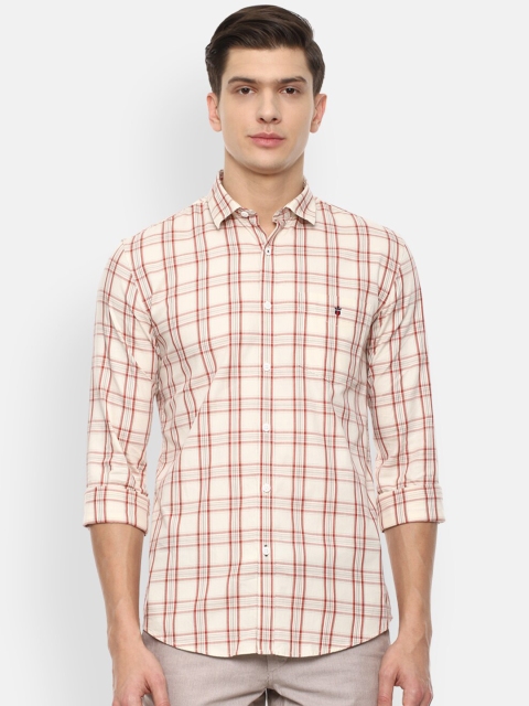 

Louis Philippe Sport Men Cream-Coloured Slim Fit Checked Casual Shirt