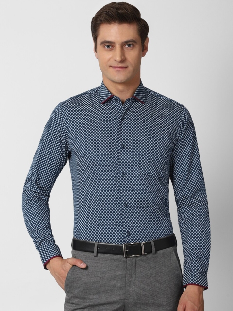 

Peter England Men Blue Slim Fit Printed Formal Shirt
